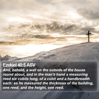 Ezekiel 40:5 ASV Bible Verse Image