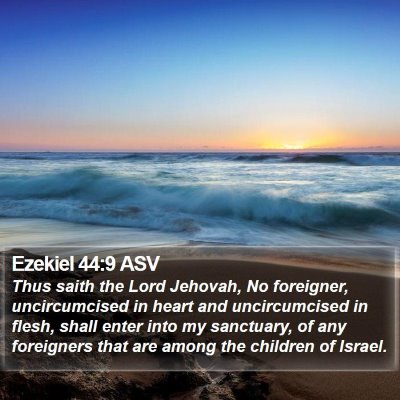 Ezekiel 44:9 ASV Bible Verse Image