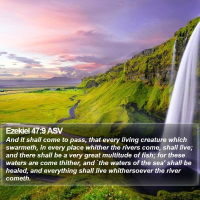 Ezekiel 47:9 ASV Bible Verse Image