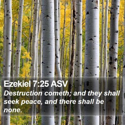 Ezekiel 7:25 ASV Bible Verse Image
