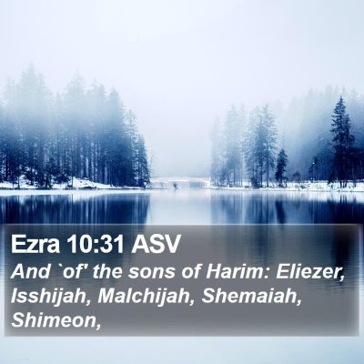Ezra 10:31 ASV Bible Verse Image