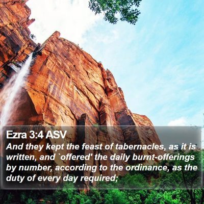 Ezra 3:4 ASV Bible Verse Image