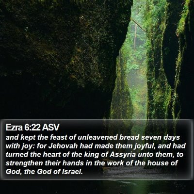 Ezra 6:22 ASV Bible Verse Image