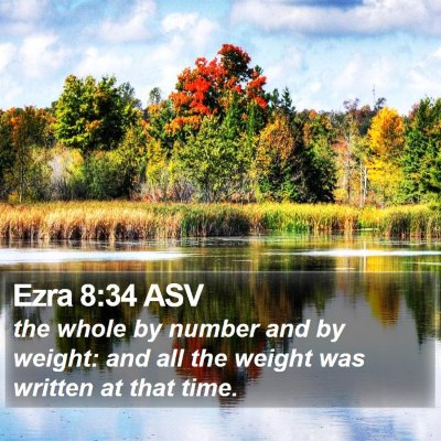 Ezra 8:34 ASV Bible Verse Image