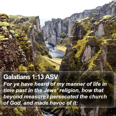 Galatians 1:13 ASV Bible Verse Image