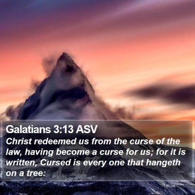 Galatians 3:13 ASV Bible Verse Image