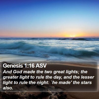 Genesis 1:16 ASV Bible Verse Image