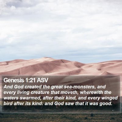 Genesis 1:21 ASV Bible Verse Image