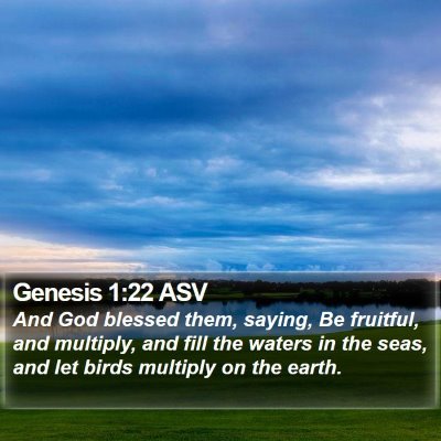 Genesis 1:22 ASV Bible Verse Image