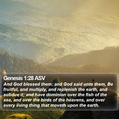Genesis 1:28 ASV Bible Verse Image