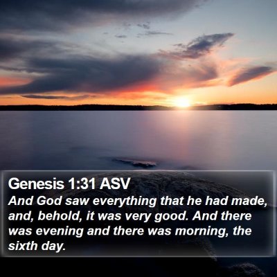Genesis 1:31 ASV Bible Verse Image