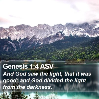 Genesis 1:4 ASV Bible Verse Image