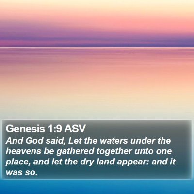 Genesis 1:9 ASV Bible Verse Image