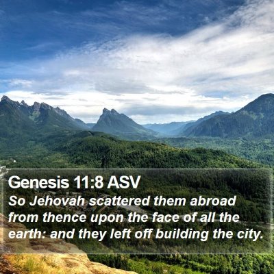 Genesis 11:8 ASV Bible Verse Image