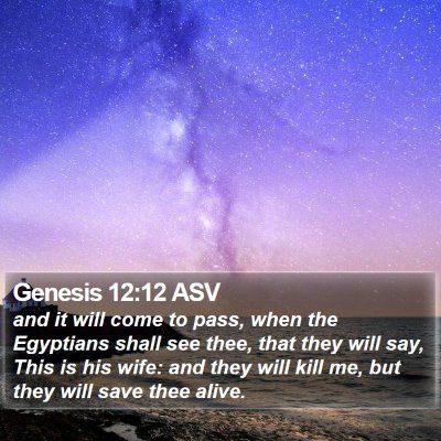 Genesis 12:12 ASV Bible Verse Image