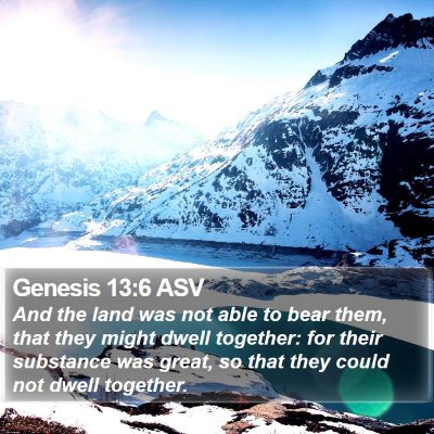 Genesis 13:6 ASV Bible Verse Image