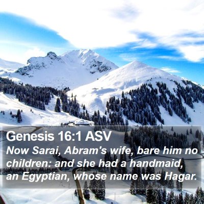 Genesis 16:1 ASV Bible Verse Image