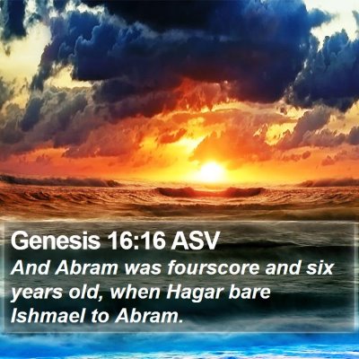 Genesis 16:16 ASV Bible Verse Image