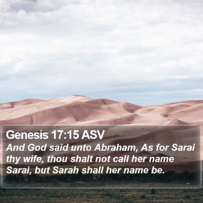Genesis 17:15 ASV Bible Verse Image