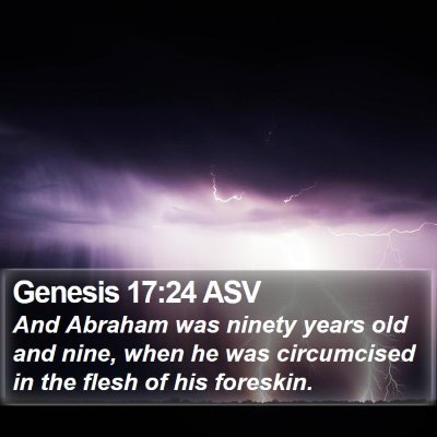 Genesis 17:24 ASV Bible Verse Image