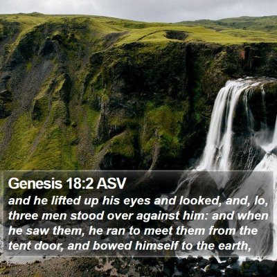 Genesis 18:2 ASV Bible Verse Image
