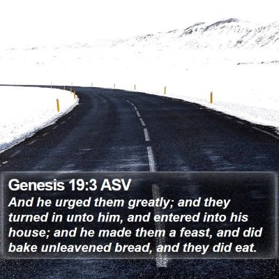 Genesis 19:3 ASV Bible Verse Image