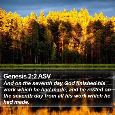 Genesis 2:2 ASV Bible Verse Image