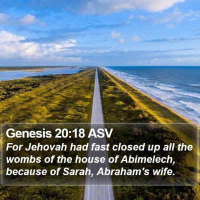 Genesis 20:18 ASV Bible Verse Image