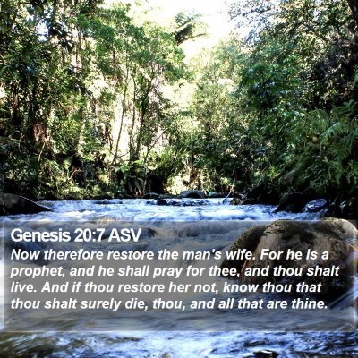 Genesis 20:7 ASV Bible Verse Image