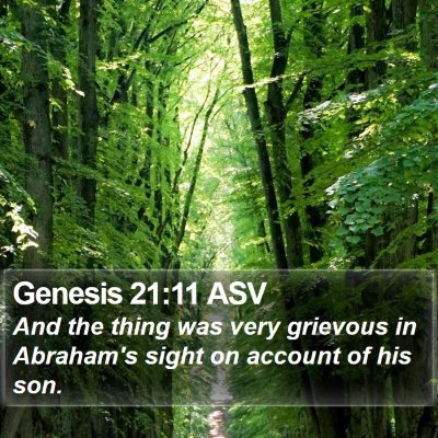 Genesis 21:11 ASV Bible Verse Image