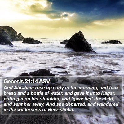 Genesis 21:14 ASV Bible Verse Image
