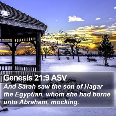 Genesis 21:9 ASV Bible Verse Image