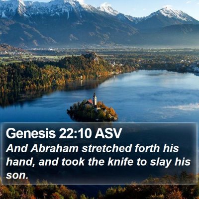 Genesis 22:10 ASV Bible Verse Image