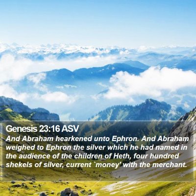 Genesis 23:16 ASV Bible Verse Image
