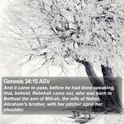 Genesis 24:15 ASV Bible Verse Image