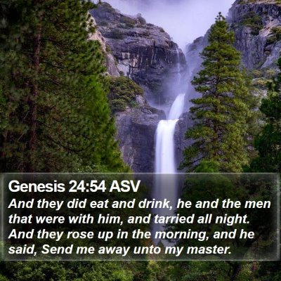 Genesis 24:54 ASV Bible Verse Image