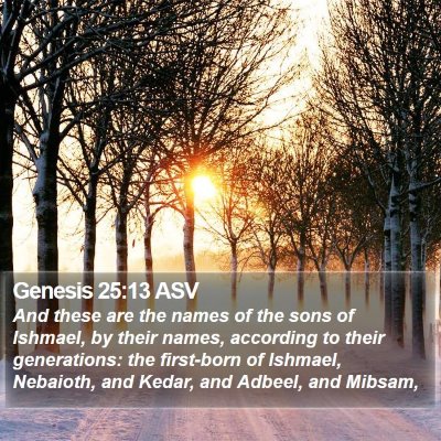 Genesis 25:13 ASV Bible Verse Image