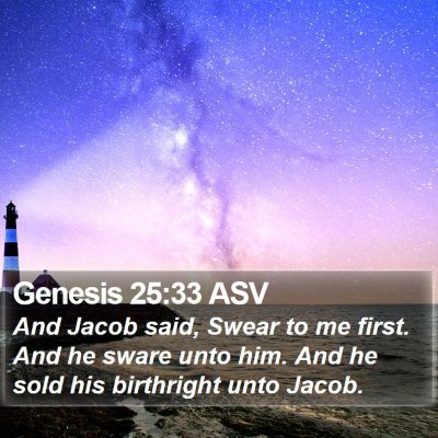 Genesis 25:33 ASV Bible Verse Image