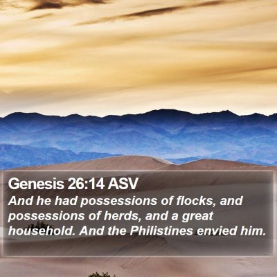 Genesis 26:14 ASV Bible Verse Image