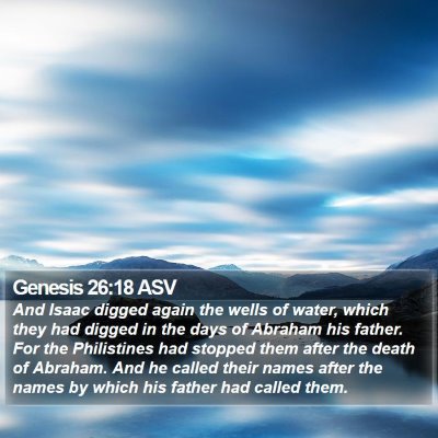 Genesis 26:18 ASV Bible Verse Image