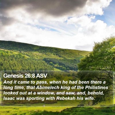 Genesis 26:8 ASV Bible Verse Image