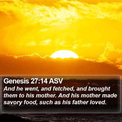 Genesis 27:14 ASV Bible Verse Image