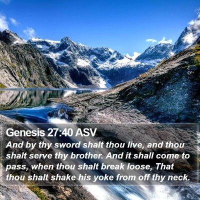 Genesis 27:40 ASV Bible Verse Image