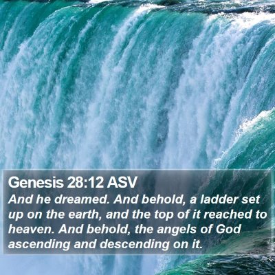 Genesis 28:12 ASV Bible Verse Image