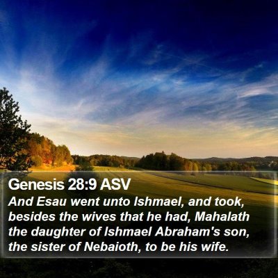 Genesis 28:9 ASV Bible Verse Image