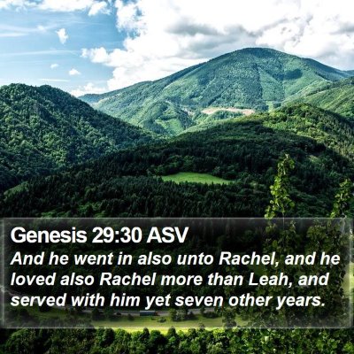 Genesis 29:30 ASV Bible Verse Image