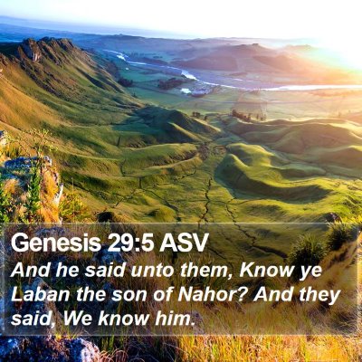 Genesis 29:5 ASV Bible Verse Image
