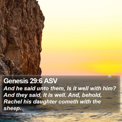 Genesis 29:6 ASV Bible Verse Image