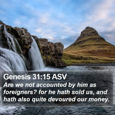 Genesis 31:15 ASV Bible Verse Image