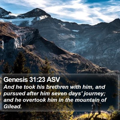 Genesis 31:23 ASV Bible Verse Image